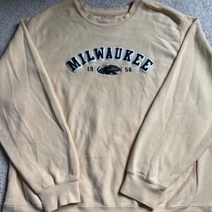 Milwaukee Panthers crewneck sweatshirt Large yellow baggy boxy oversized